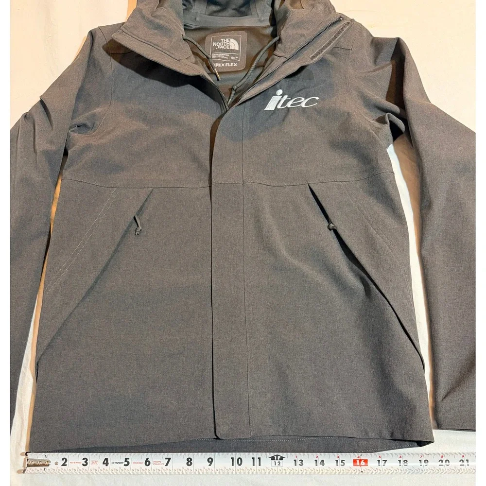 The North‎ Face Apex Flex Mens Small Grey Softshell Waterproof Hooded Jacket